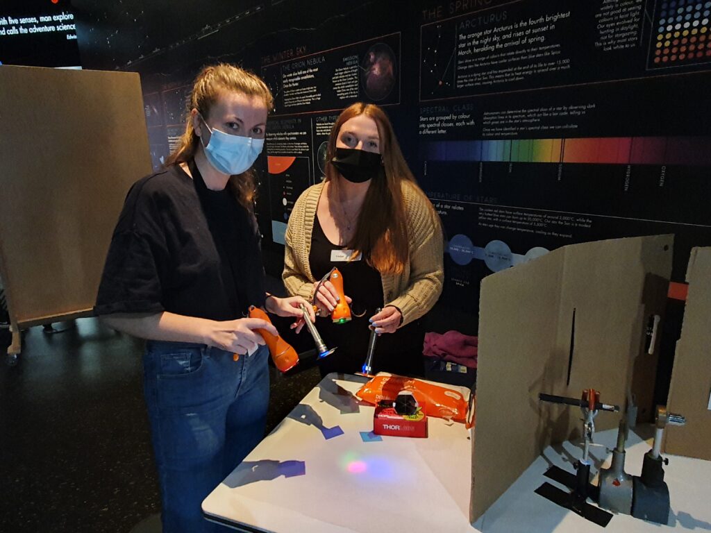Two students at the Glasgow Science Centre